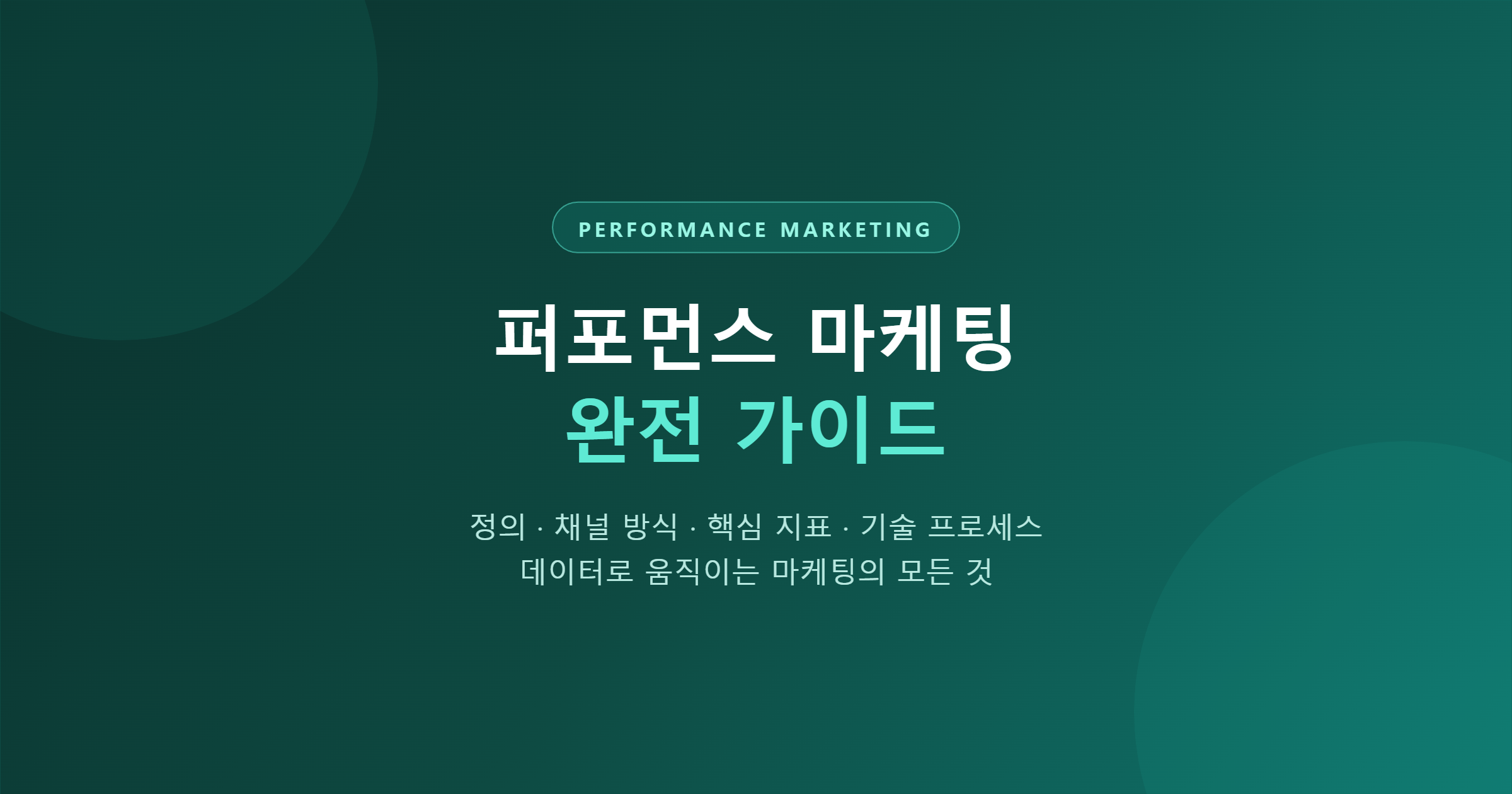 퍼포먼스 마케팅이란 — 정의부터 채널 방식, 핵심 원칙, 기술적 프로세스까지