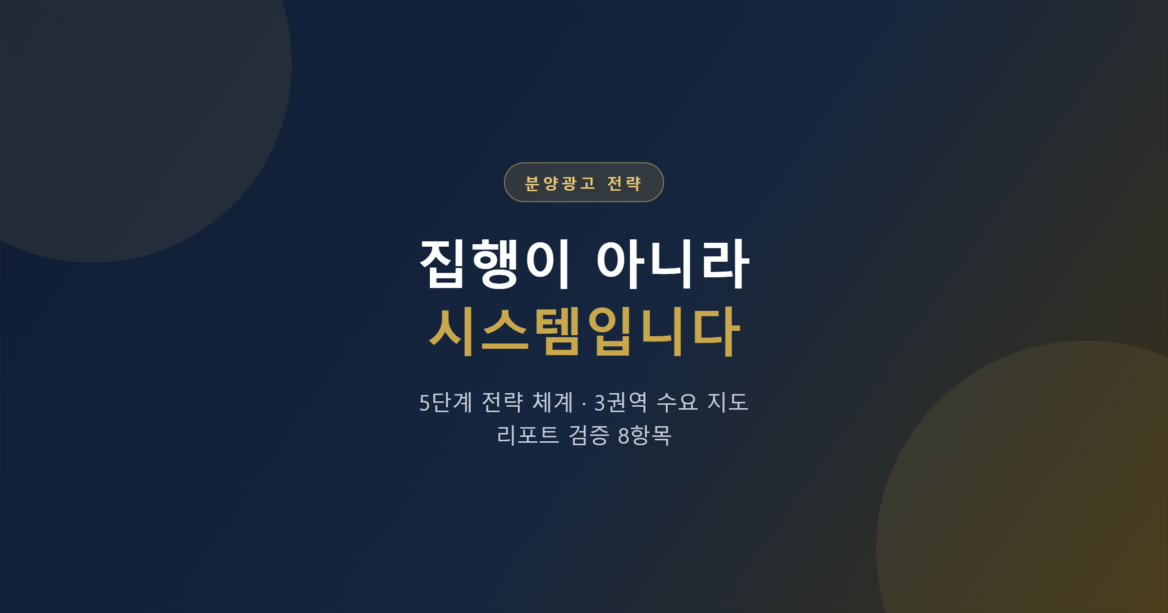 분양광고 전략 완전 정리 — 집행이 아니라 시스템입니다 (전략 체계·지역 타겟팅·리포트 검증)